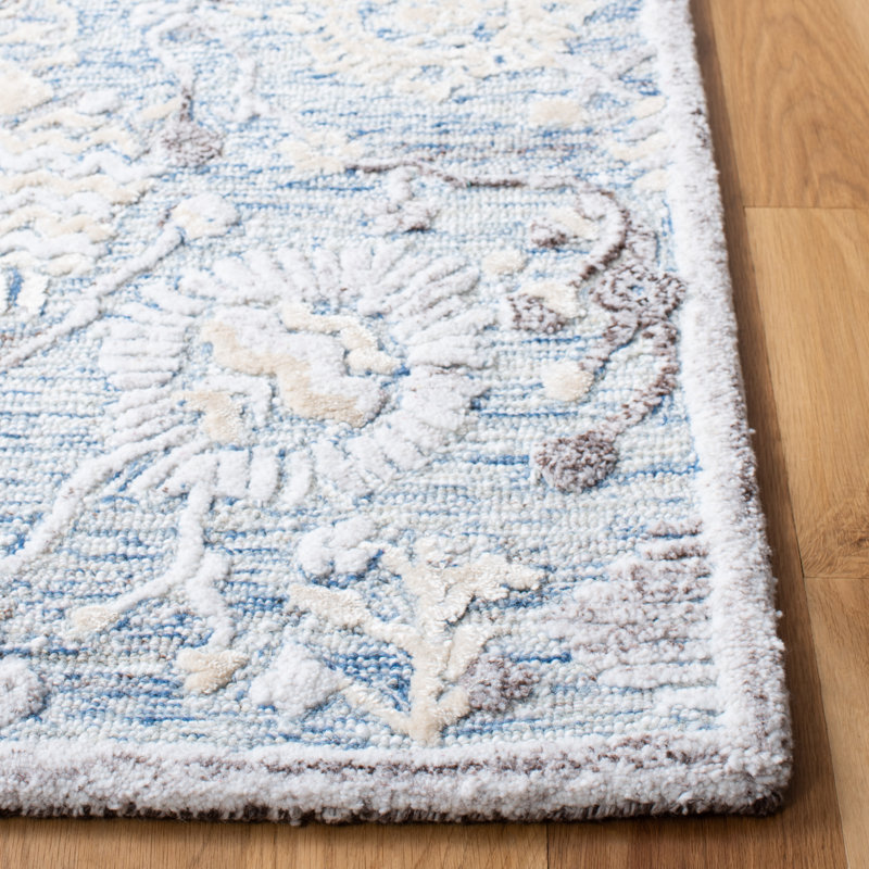 Tapis floral performance touffeté à la main Glamour, Rectangle 5 pi x 8 pi