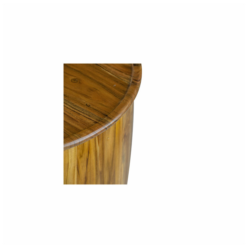 Table d'appoint tambour Evergreen Decor, dessus en bois massif de manguier et de sheesham, 56 cm (L) x 56 cm (P) x 64 cm (H).