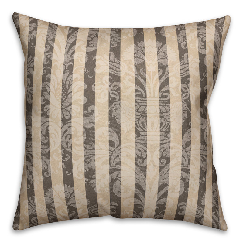 Spooky Pattern I Striped Reversible Throw Pillow, Indoor