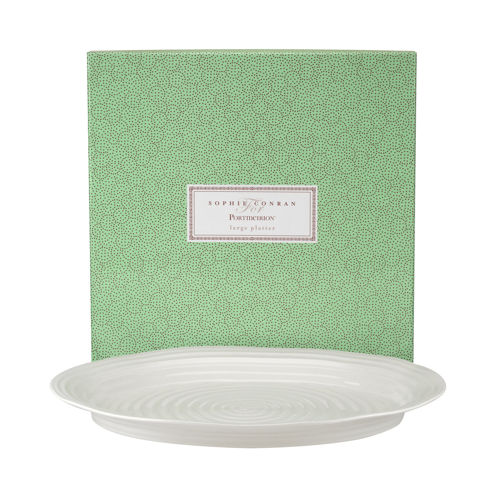 Portmeirion Sophie Conran White Platter Oval, 2.25'' H x 20'' L x 7.15" W