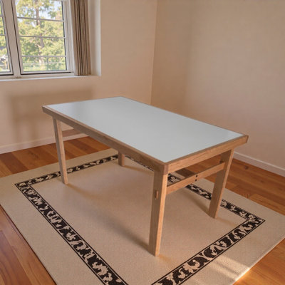 Durable White Rock  Slab Cherry Wood Writing Desk