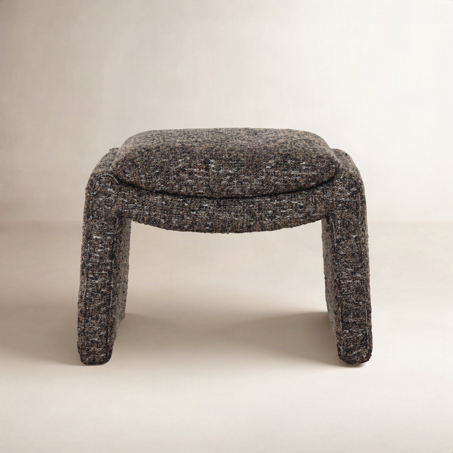 Upholstered Ottoman, Ivan Granite Acrylic/Cotton/Polyester