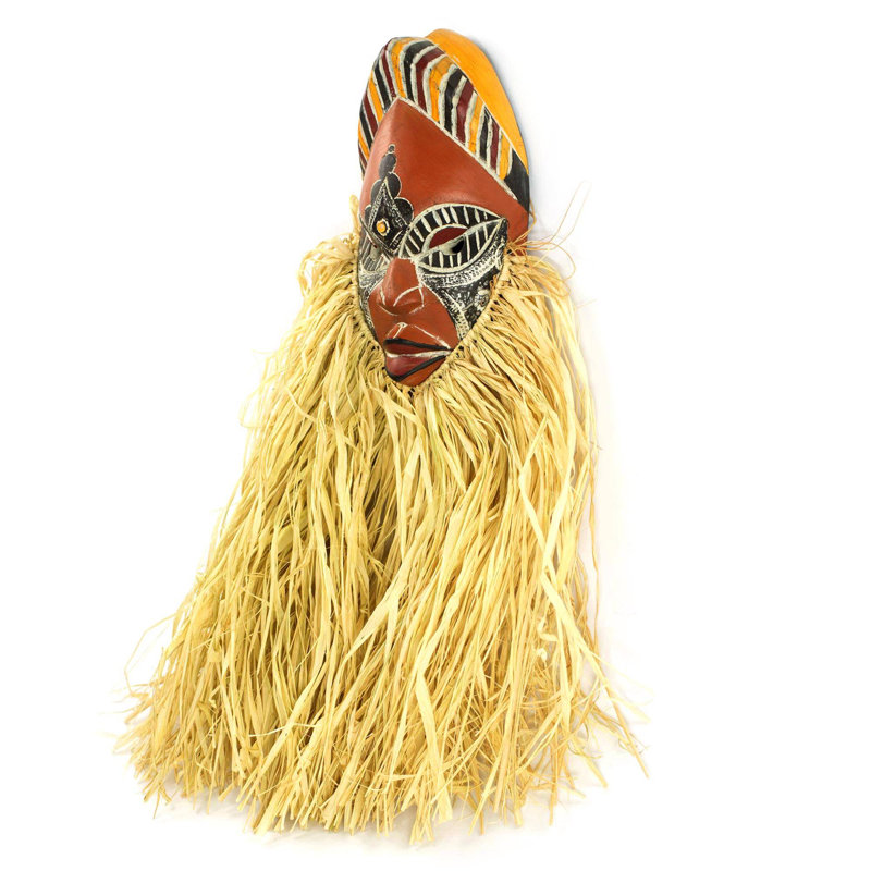 Décoration murale danse pour un masque de bois de paix africain