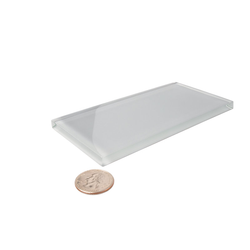 Apollo 6'' x 3'' Glass Subway Wall Tile, Gray