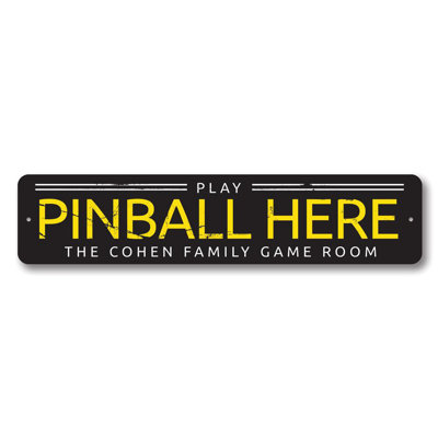 Pinball Aluminum Sign