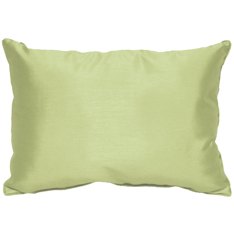Faux Silk Throw Pillow, Ivory, 12" x 18", Rectangular