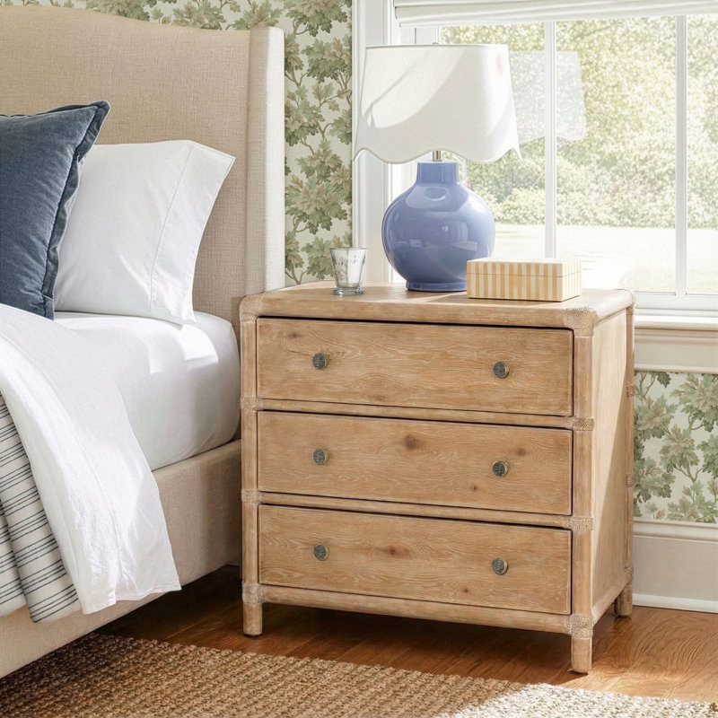 Retreat Pole Rattan Nightstand, Dune