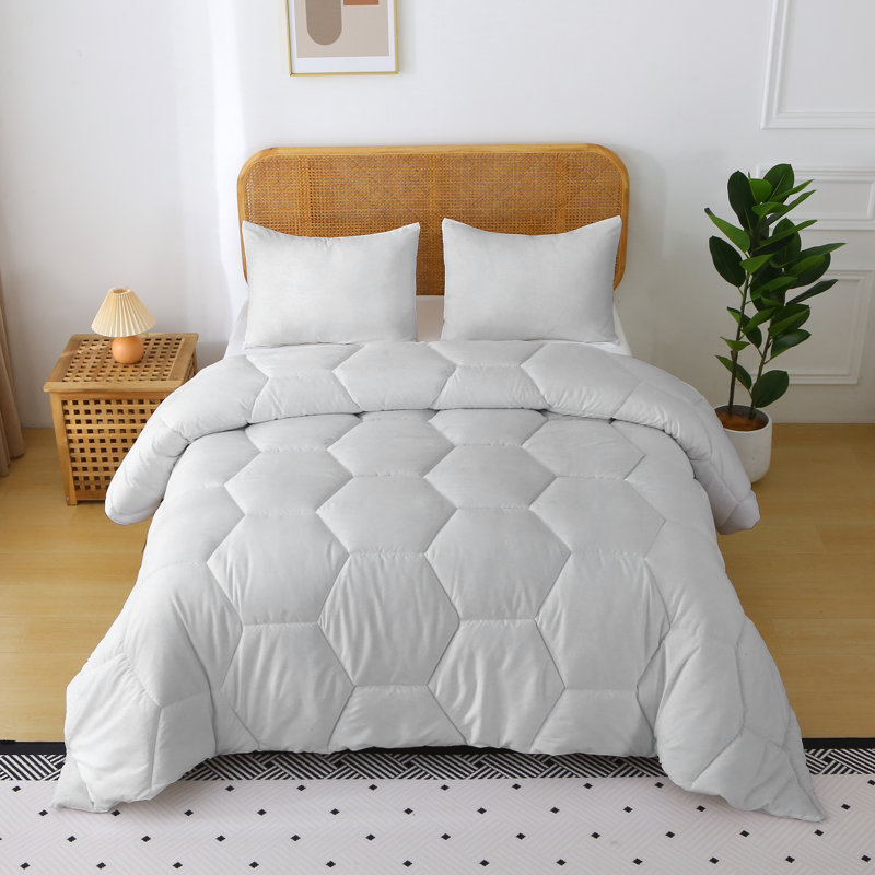 Ensemble d'édredon en microfibre Better Style Home, Gris, Édredon pour lit simple + 1 taie décorative stan