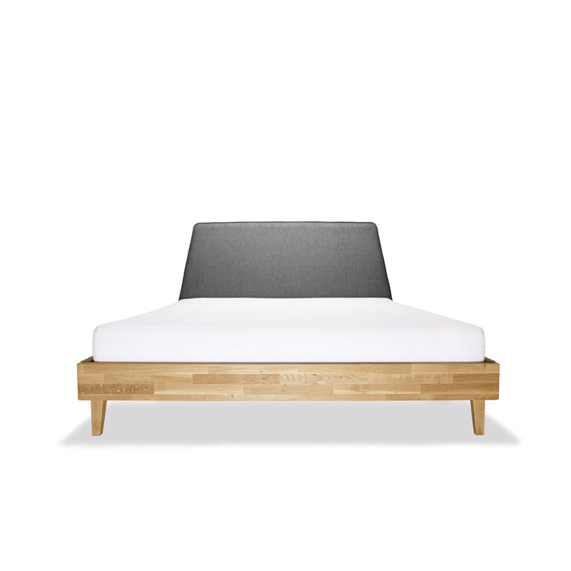 Upholstered Bed, Grey, 140 x 200 cm