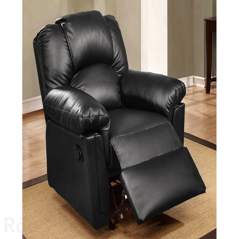 Fauteuil inclinable Motion, canapé coulissant, meubles de salon, cuir reconstitué - noir