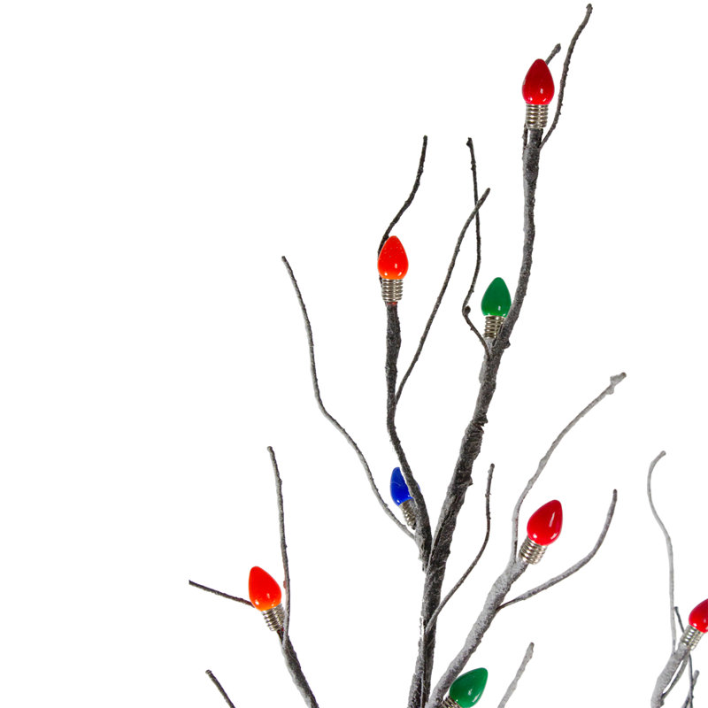 Arbre de Noël artificiel brun 6 pi avec lumières DEL multicolores pré-éclairées