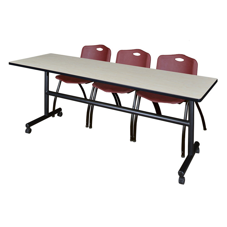 Table gigogne d'appoint Nevjana, 2 chaises empilables