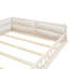 Lit plateforme double tapissier pleine grandeur beige avec garde-corps et coussin moelleux - construction durable