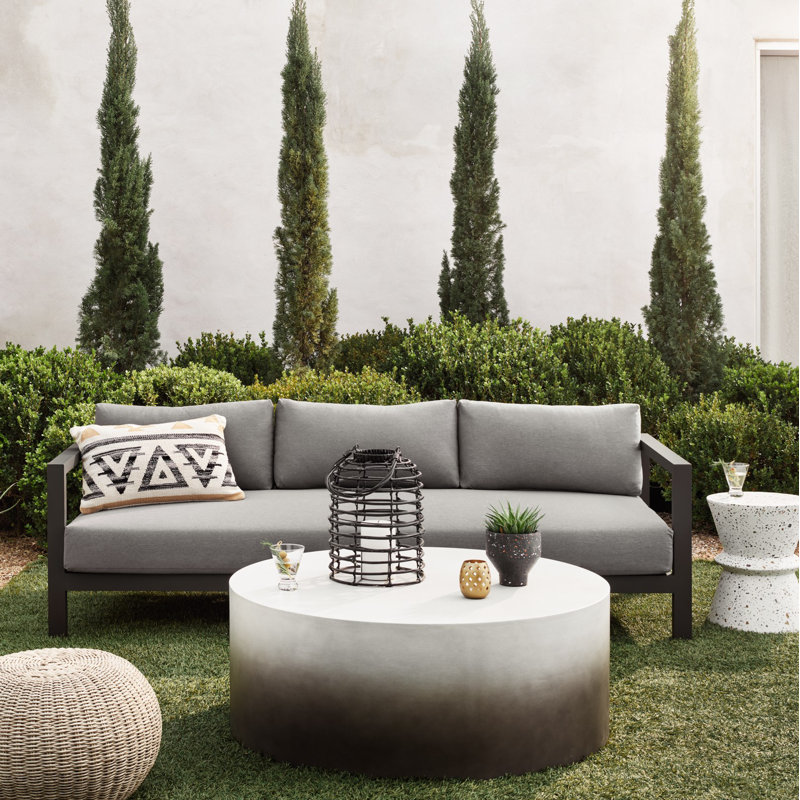Colorado Outdoor Round Coffee Table, Gray Concrete