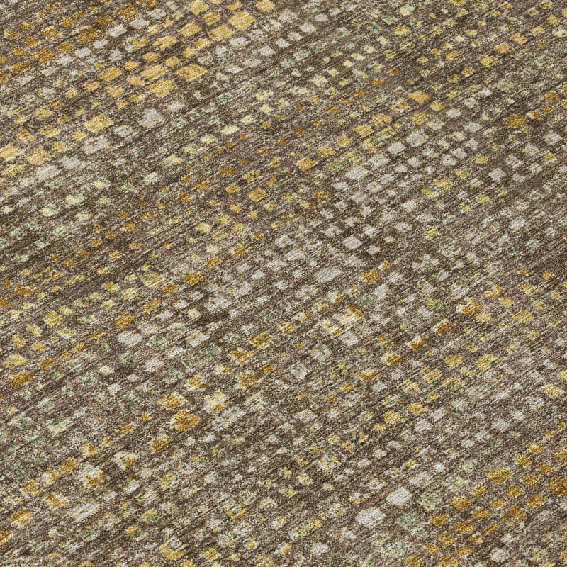 Machine Washable Indoor/Outdoor Chantille ACN2641 Abstract Rug, Chocolate, 5' x 7'6"