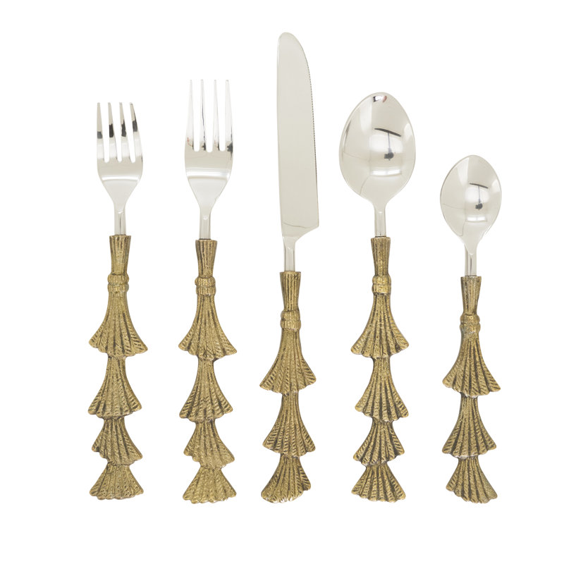 Merry Tree Holiday Flatware, Gold