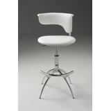 Pangburn Upholstered Adjustable Height Counter Stool with Metal Frame