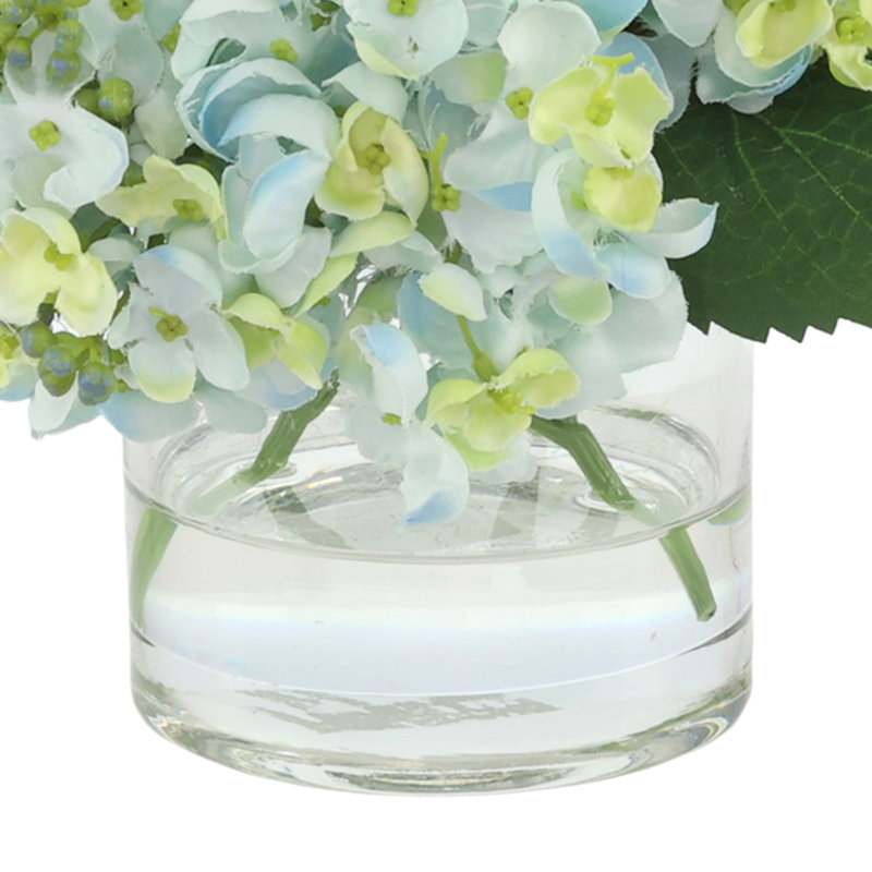 Hydrangeas Arranged in a Glass Vase