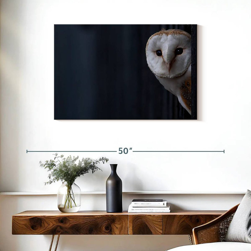 Brampt Owl Peering Out, 24" H x 36" W