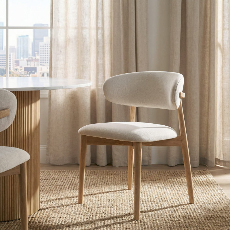Munich Upholstered Dining Chair, Natural