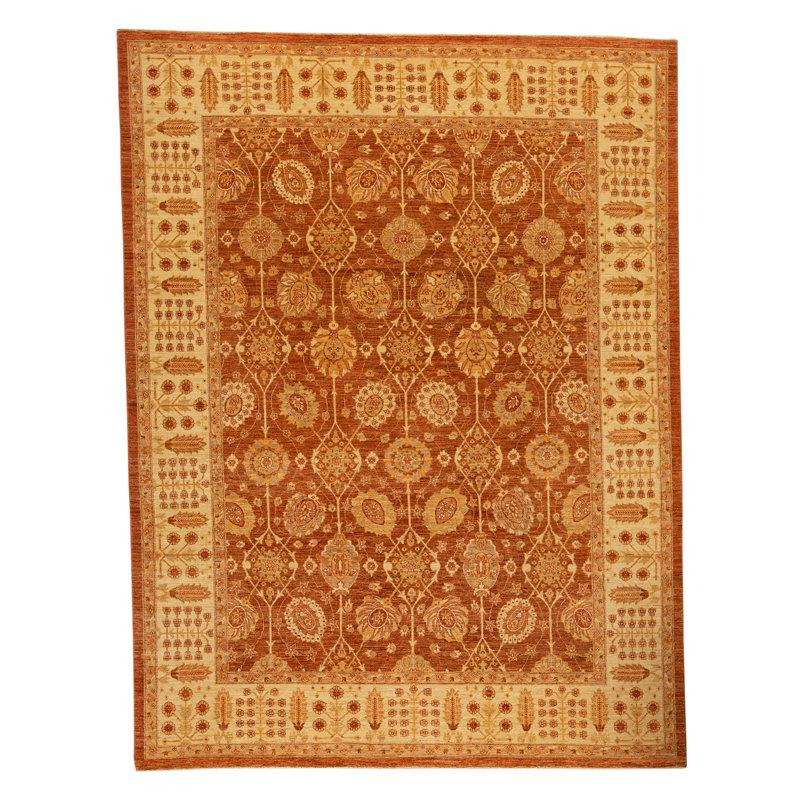 Tapis rectangulaire en laine noué à la main