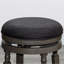 Tabouret de bar 30 po, finition gris patiné, siège en tissu gris anthracite