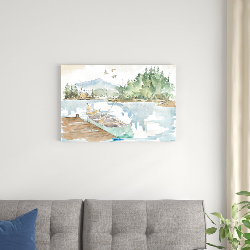 Lakehouse I, reproduction d'art à la machine, H 20 po x l 30 po, Impression encadrée sans passe-partout, Argent argent