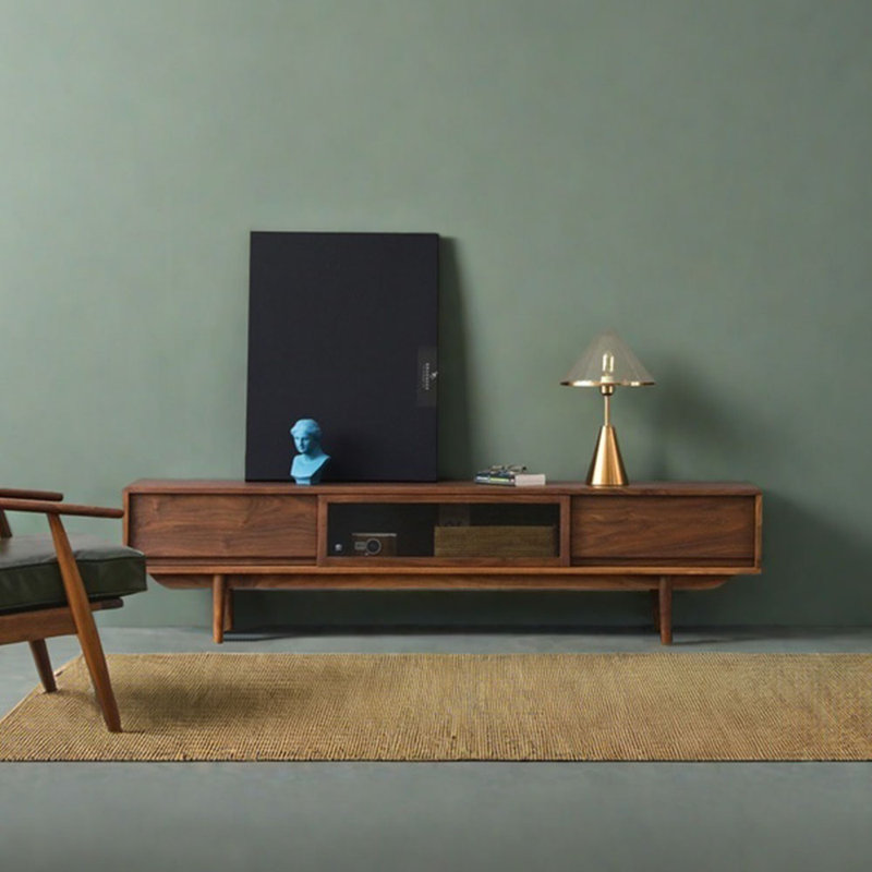 Meuble télé en noyer noir tendance, 86.61"