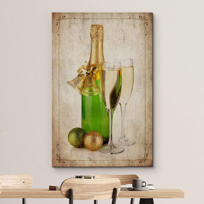 Rustic Bevera " Retro Vintage White Wine Christmas "