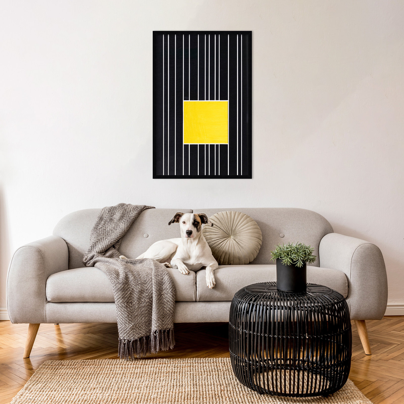 Yellow Box Self Storage Print by Alex Dunn, Black, 33" H x 22" W