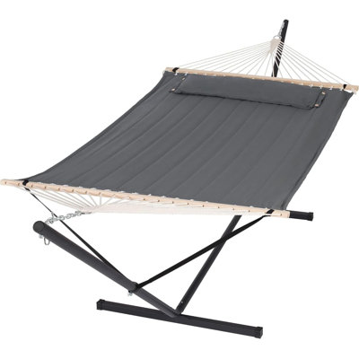 This Heavy-Duty Portable Double Hammock With Stand Is Sturdy And Suitable For Various Outdoor Activities.