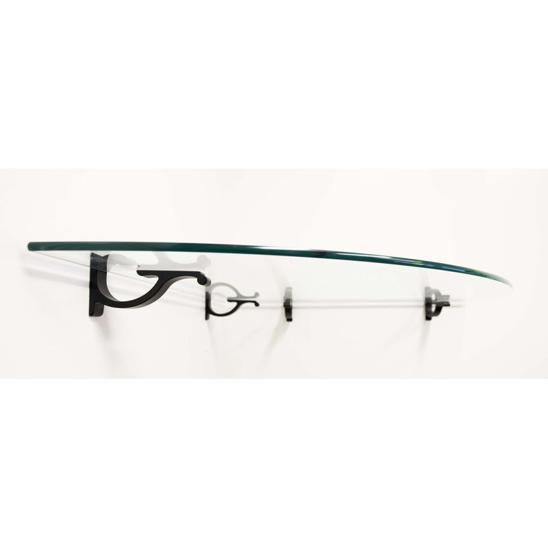 Arriella Glass Corner Shelf, Black