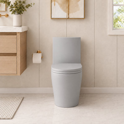 Toilette allongée une pièce, hauteur de confort ADA de 17 pouces, chasse d'eau Tornado, siège à fermeture en douceur et siphon en S