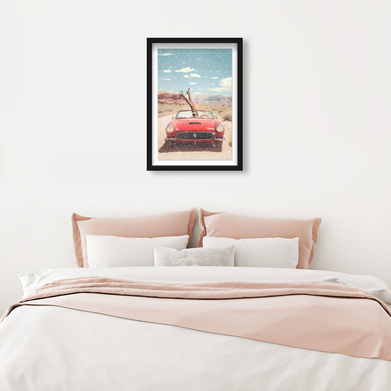 Route 66 Canvas Transportation Print by Oliver Gal, 25.5"H x 17.5"W, Natural Oak Frame