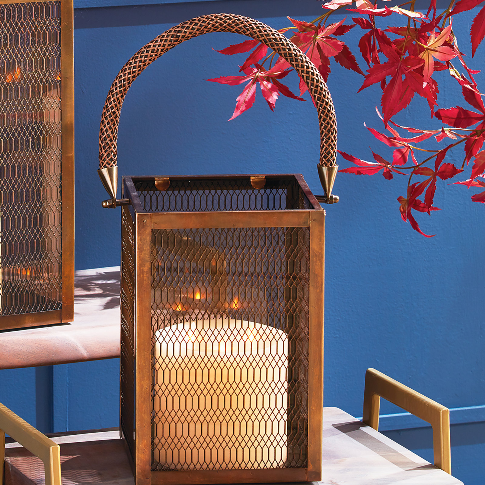 Furlane Tabletop Lantern, 12" H x 10.5" W x 8" D