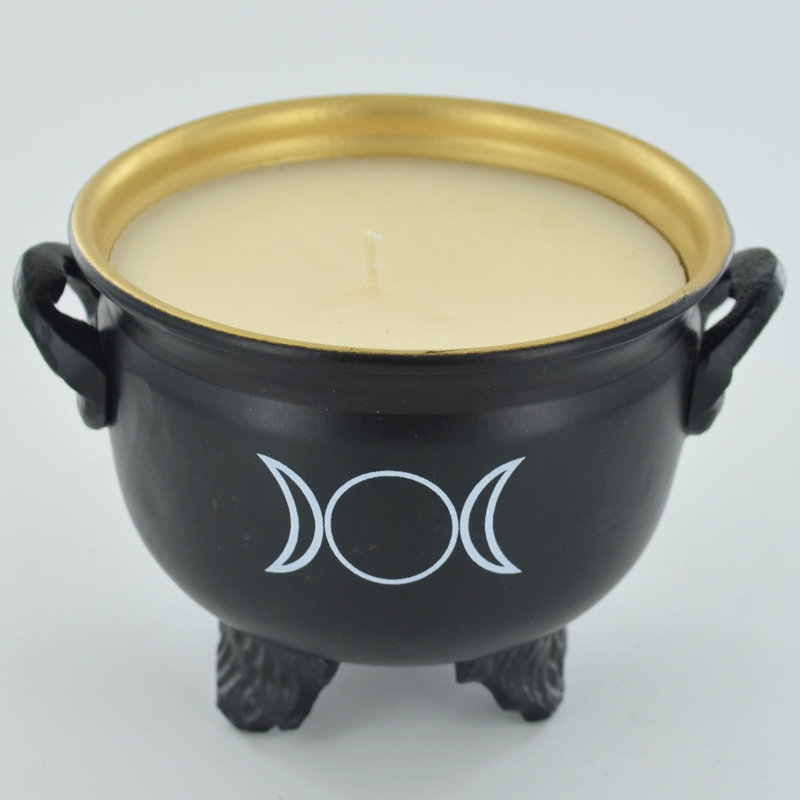 Fresh Scented Jar Candle with Metal Holder, Triple Moon