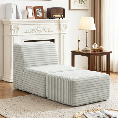 2 chaises longues rembourrées en flanelle de fourrure de lapin rembourrées 2 pièces sans assemblage requis