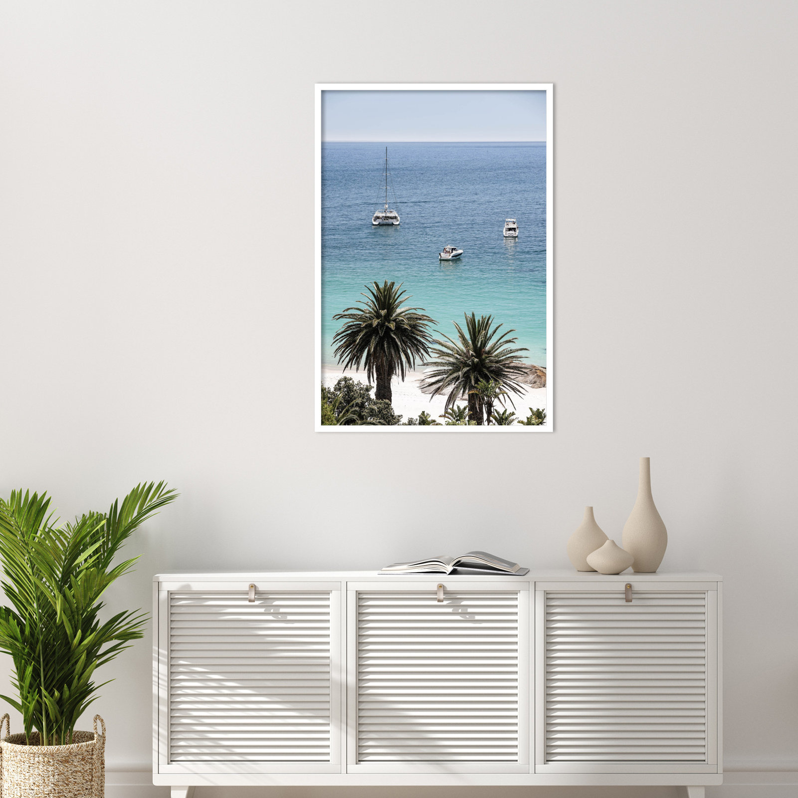 Rothschild "Camps Bay Beach" Print, White, 41" H x 28" W