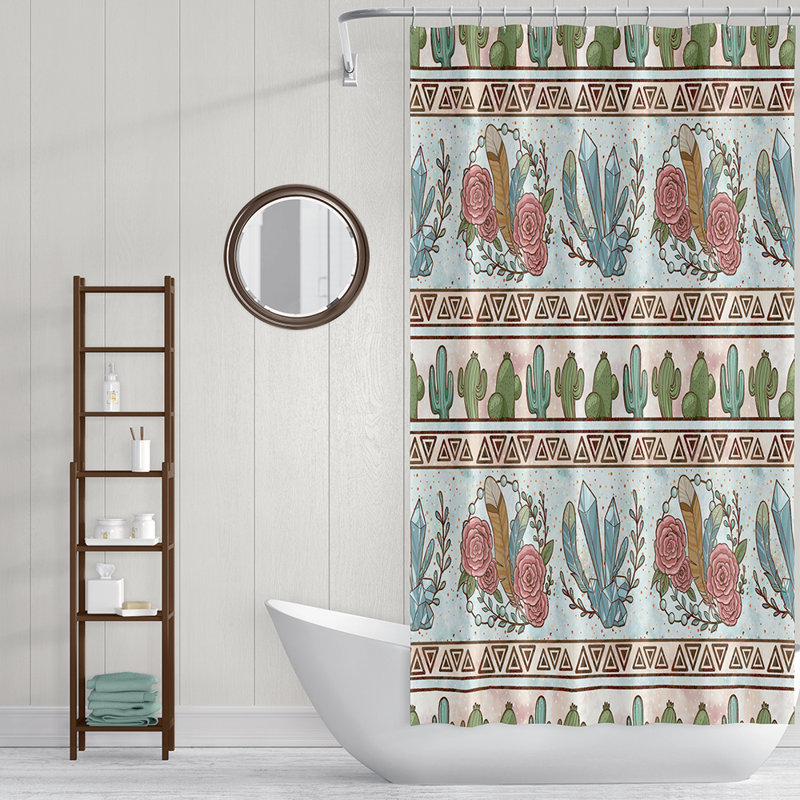 Rideau de douche simple à motif floral, H 70 po x l 83 po