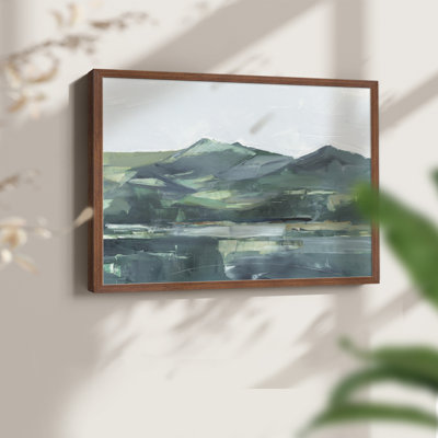 Green Grey Mountains II -Framed Print - Restickable