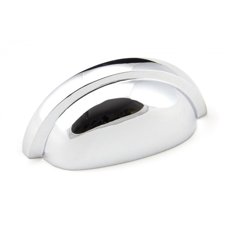 Regency 7.5 cm centre Cup Handle, Polished Chrome