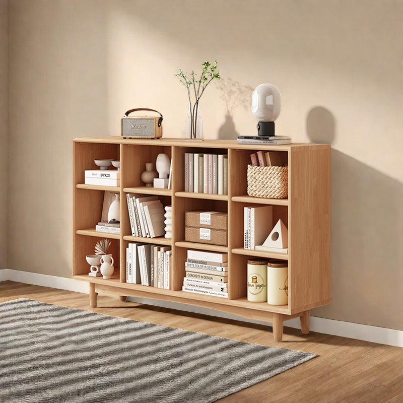 Bibliothèque de rangement domestique, Brun clair, H 35 po x l 59 po x P 12,2 po