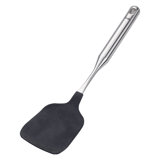 Fissler Essential Silicone Spatula Wok Turner, Heat-Resistant Nonstick Spatula for Stir-Fry & Woks, 18/10 Stainless Steel Ergonomic Handle