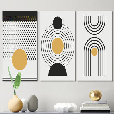 Creative Creative Vintage Designs in Retro Colors - Ensemble d'art moderne Mid-Century de 3 pièces