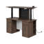Bureau debout électrique l 54,3 po avec armoire de rangement, tiroirs, panneau perforé, éclairage à DEL et prises de courant intégrées-130122445