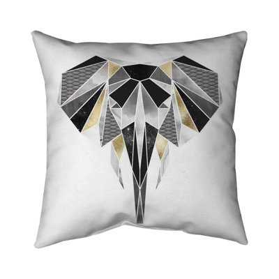 Geometric elephant - 18"x18" Throw pillow cover - Poly twill - Print on demand