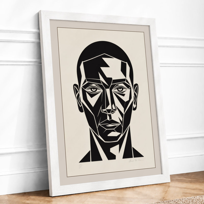 Fractured Portrait Geometric - Print, A4 - 29.7 x 21.0 cm, White