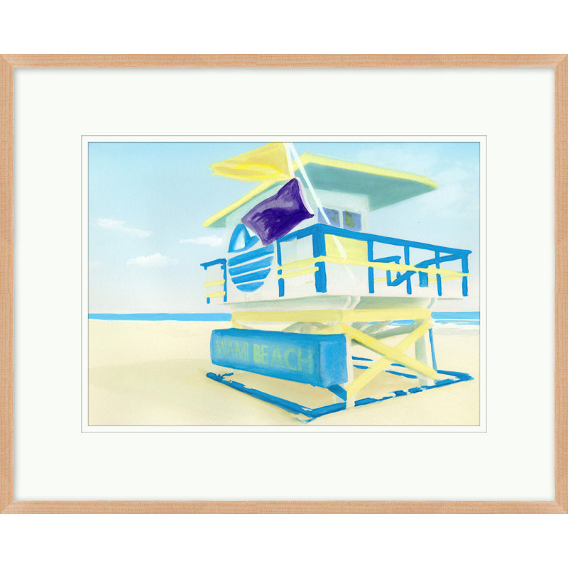 South Beach Shack 3 - Peinture encadrée sur papier