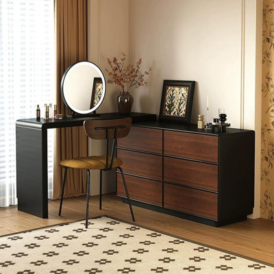 Coiffeuse avec miroir lumineux, 6 tiroirs