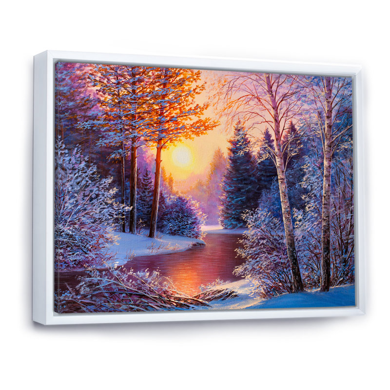 «Winter River», reproduction d'art sur toile, coucher de soleil sur la rivière Winter II, H 8 po x l 12 po x P 1 po